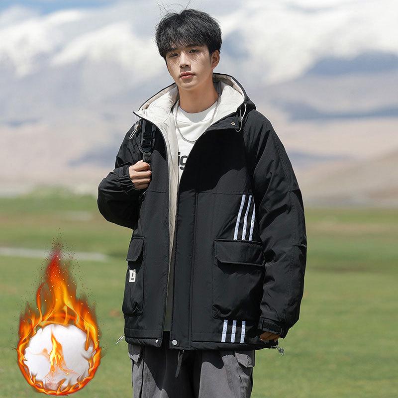 Work Jacket Men's New Spring and Autumn Trendy Handsome Versatile Loose Ins Hong Kong Style Large Size Hooded Jacket