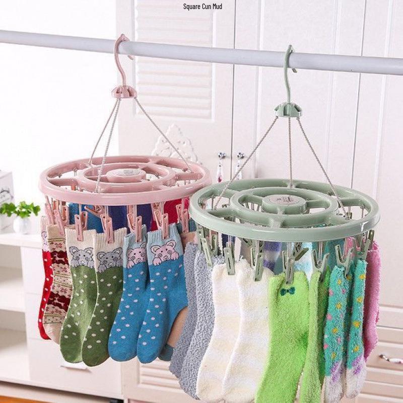 Bold Multifunctional Windproof Drying Hanger with Multi-Clip for Clothes and Socks