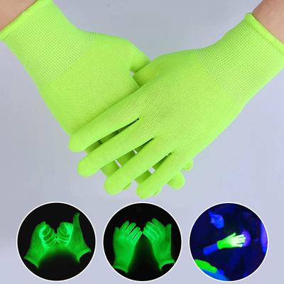 5 Pairs Fluorescent Green Gloves Stage Party Glow In The Dark Gloves Bar And Karaoke Atmosphere Props Gloves