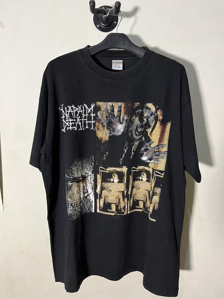 

2003 napalm death enemy of the music business tour tshirt Black PA8092 Unisex T-Shirt XL