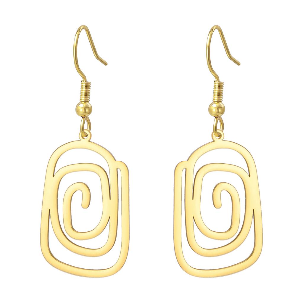 Square Swirl Geometric Drop Earrings Creative Trendy Dangle Earrings for Women