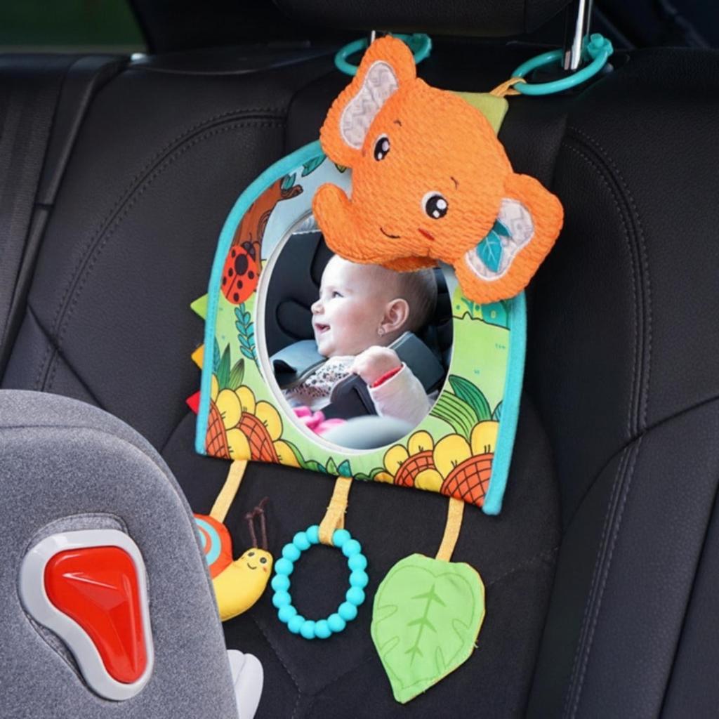 Crib Mirror with Hanging Toys Sensory Toy Soft for Infants, Newborns