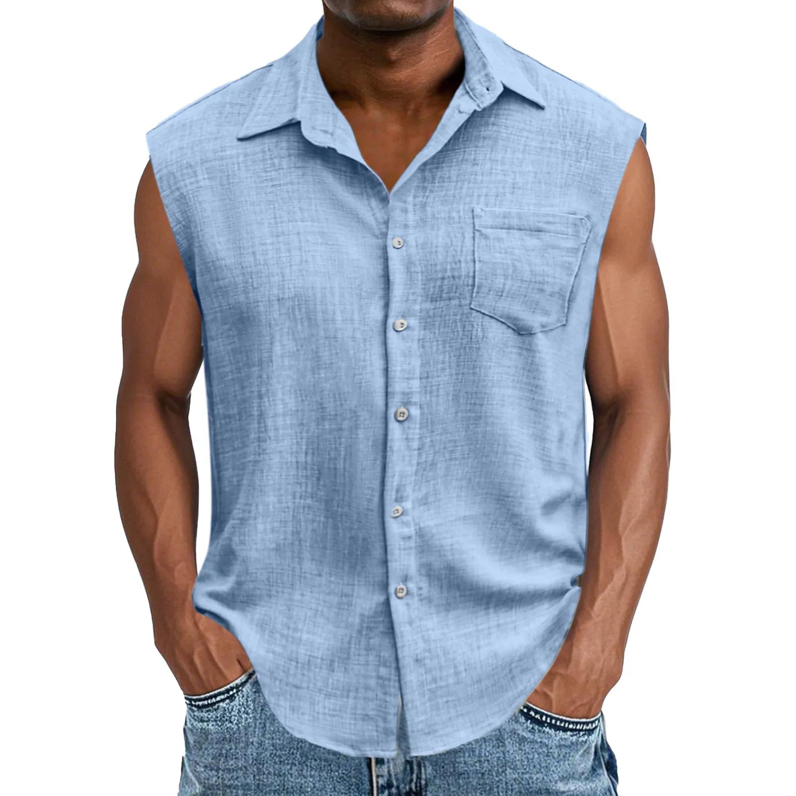 

Мужской модный повседневный топ с коротким рукавом L синий