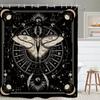 Funny Skeleton Skull Bathroom Shower Curtain Black White Hilarious Man Cool Polyester Fabric 12 Plastic Hooks Waterproof Decor