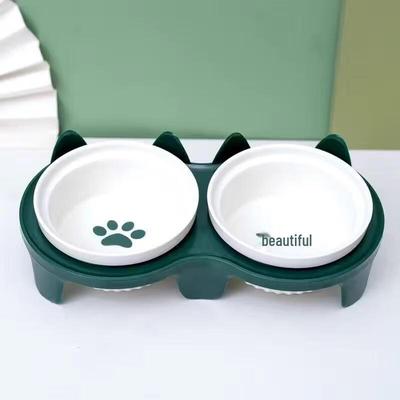 JINGRUIXIANG Bol dublu ceramic ergonomic pentru pisici