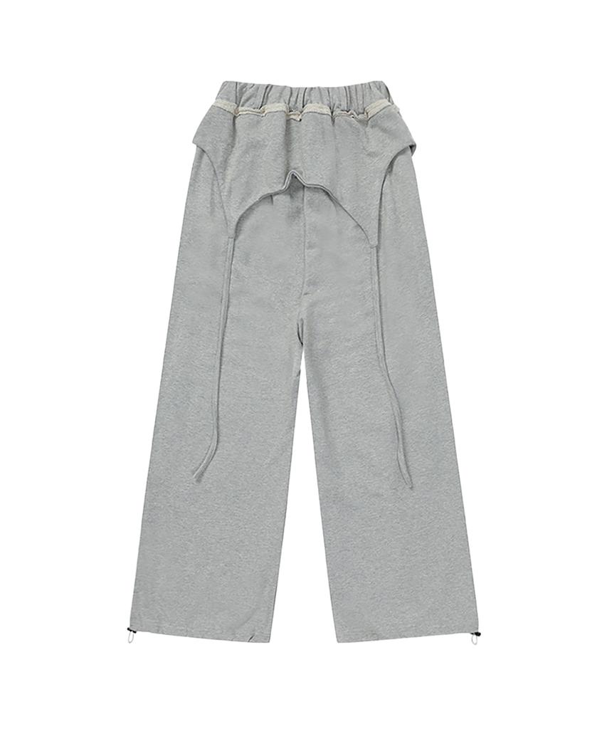 Gillaakaibeu Overlap Script Sweatpants_Grey