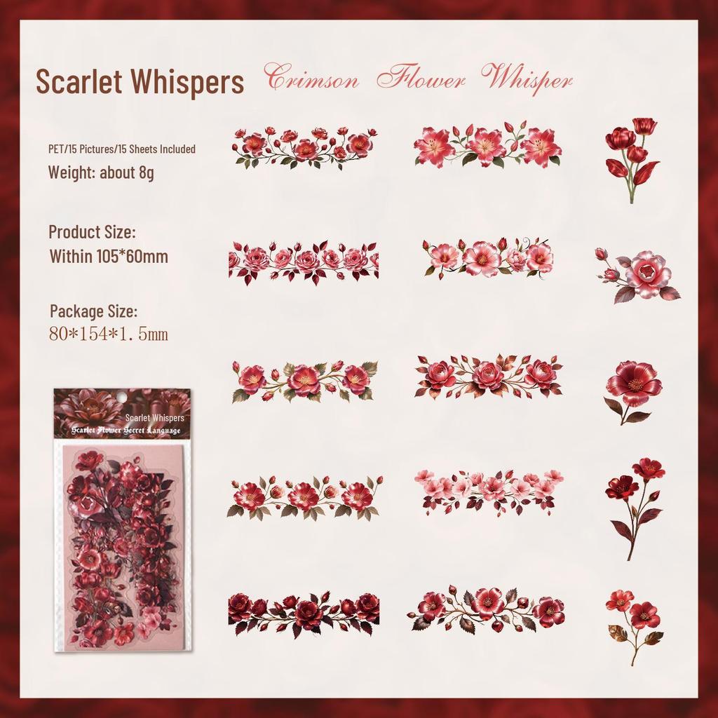 Dark Phantom Floral Art Journal Sticker Pack: Dark Theme, 6 Designs
