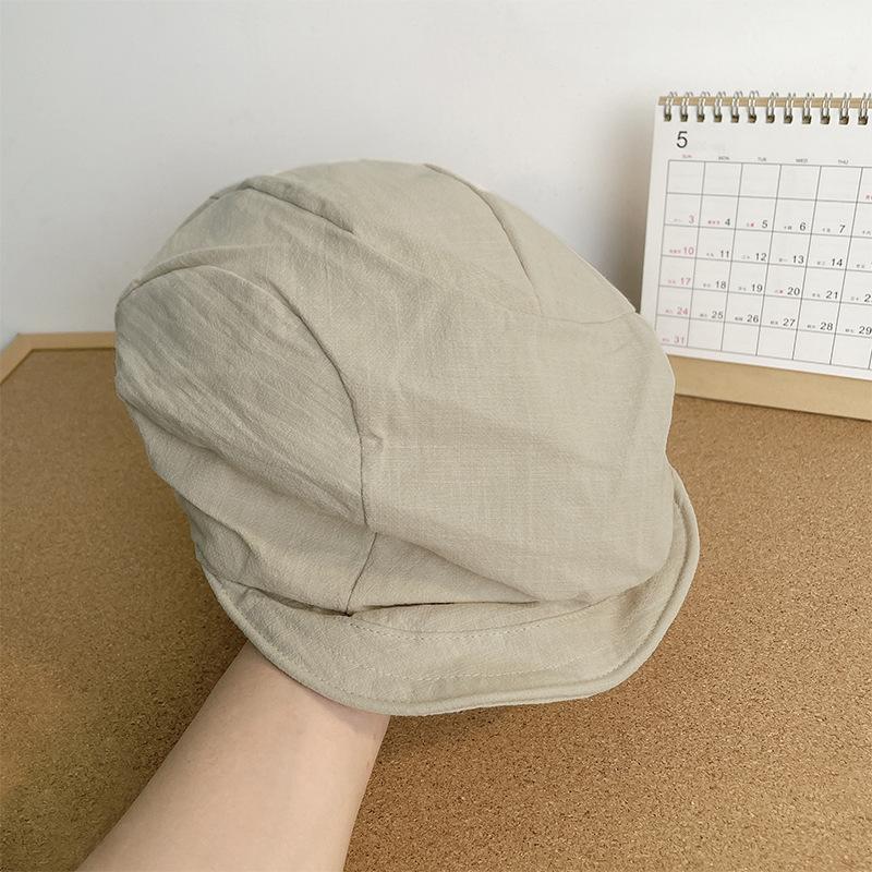 

Vintage pleated cloud beret women s spring and autumn new face newsboy hat versatile painter hat