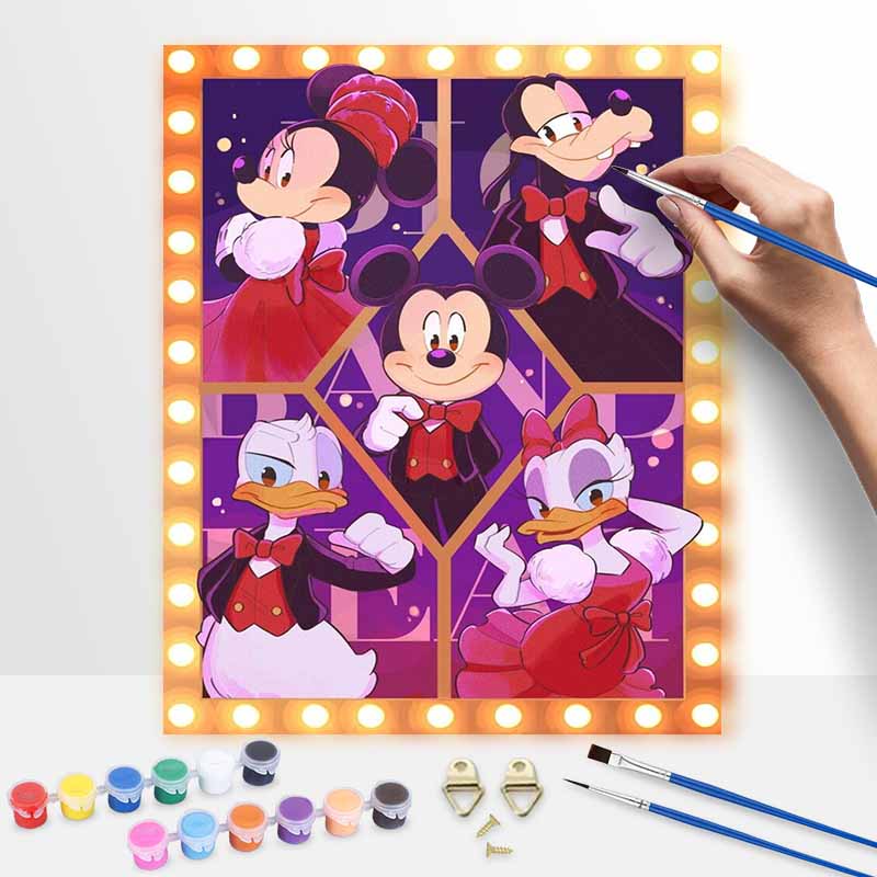 Disney oil painting Mickey Mouse Minnie Mouse Goofy Donald Duck Daisy Duck painting art handmade diy painting home decoration gift 20x30cm