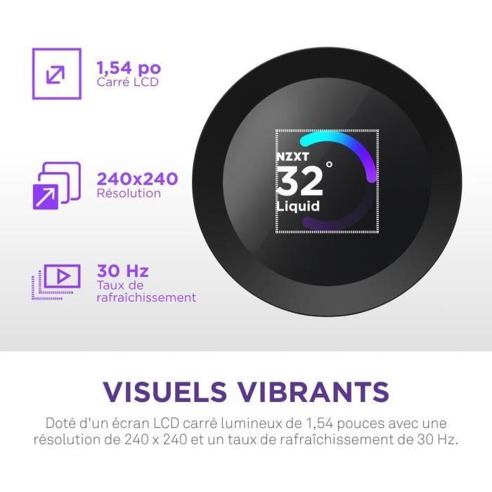 Watercooling - NZXT - RL-KR240-B2 - Kraken Plus 240 RGB - Écran carré 1.54" personnalisable et ventilateurs RGB - Noir