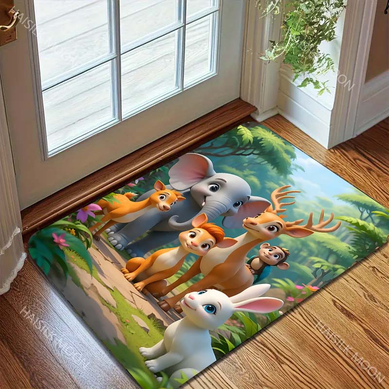 Cartoon Deer Elephant Animal Carpet for Living Room Bedroom Sofa Creative Doormat Home Decor Area Rug Large Size Luxury Gifts