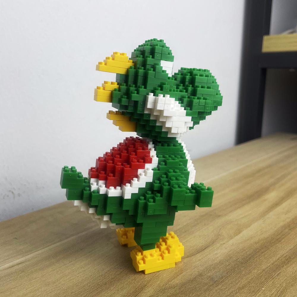 Knew Built Micro Mini Building Blocks Toys Green Dinosaur Jungle Set Fun Playmate for Kids and Decorative Ornament
