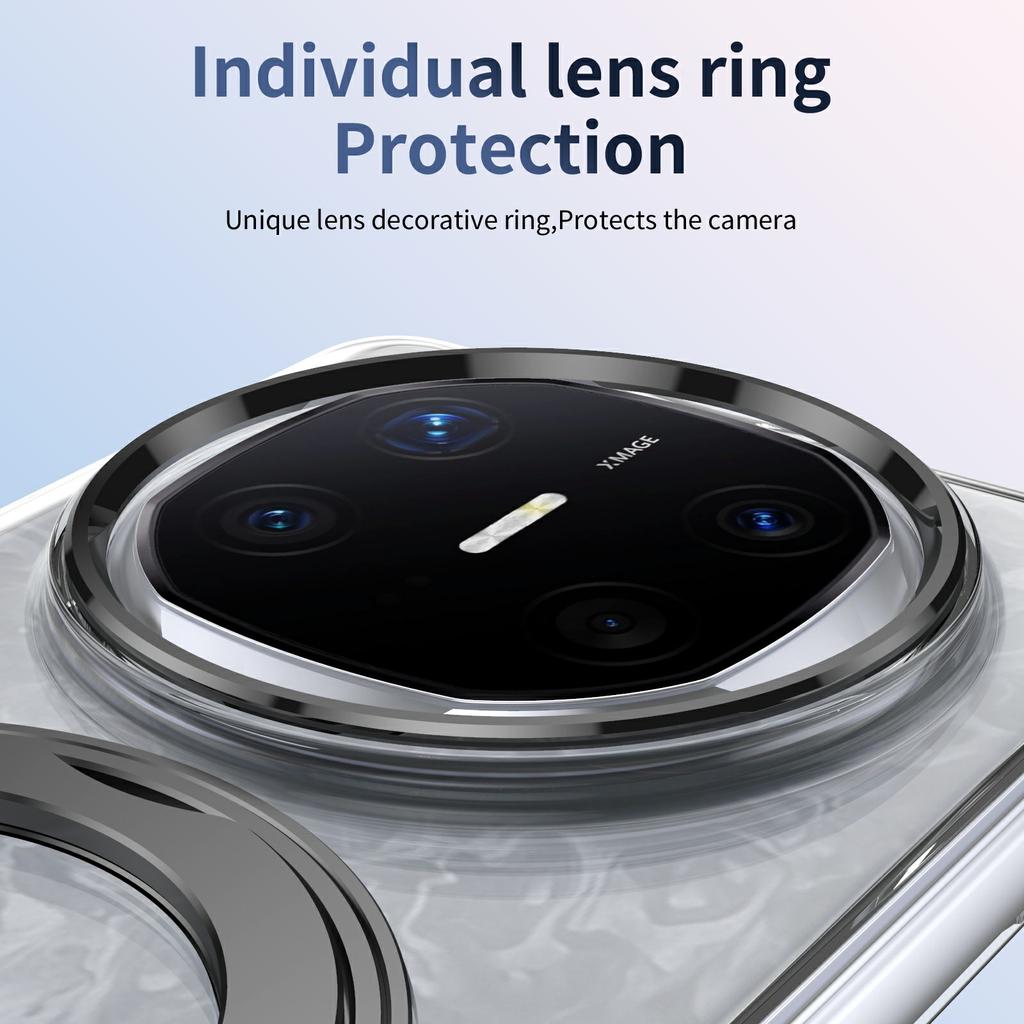 For Huawei Mate X6 Case Magnetic Kickstand Clear PC Phone Cover with HD Screen Film