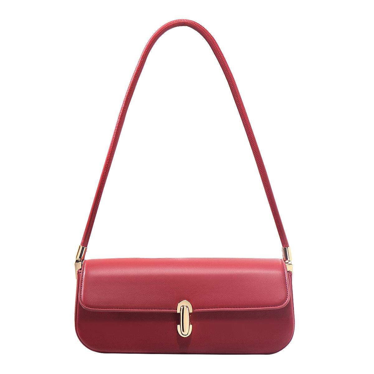French-style trendy underarm bag for women 2024 new model shoulder bag fashionable high-end vintage underarm stylish handbag красный