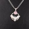 Rare Pink Cat's Eye Gemstone 925 Sterling Silver Jewelry Handmade Pendant 1.43" CP-38-48