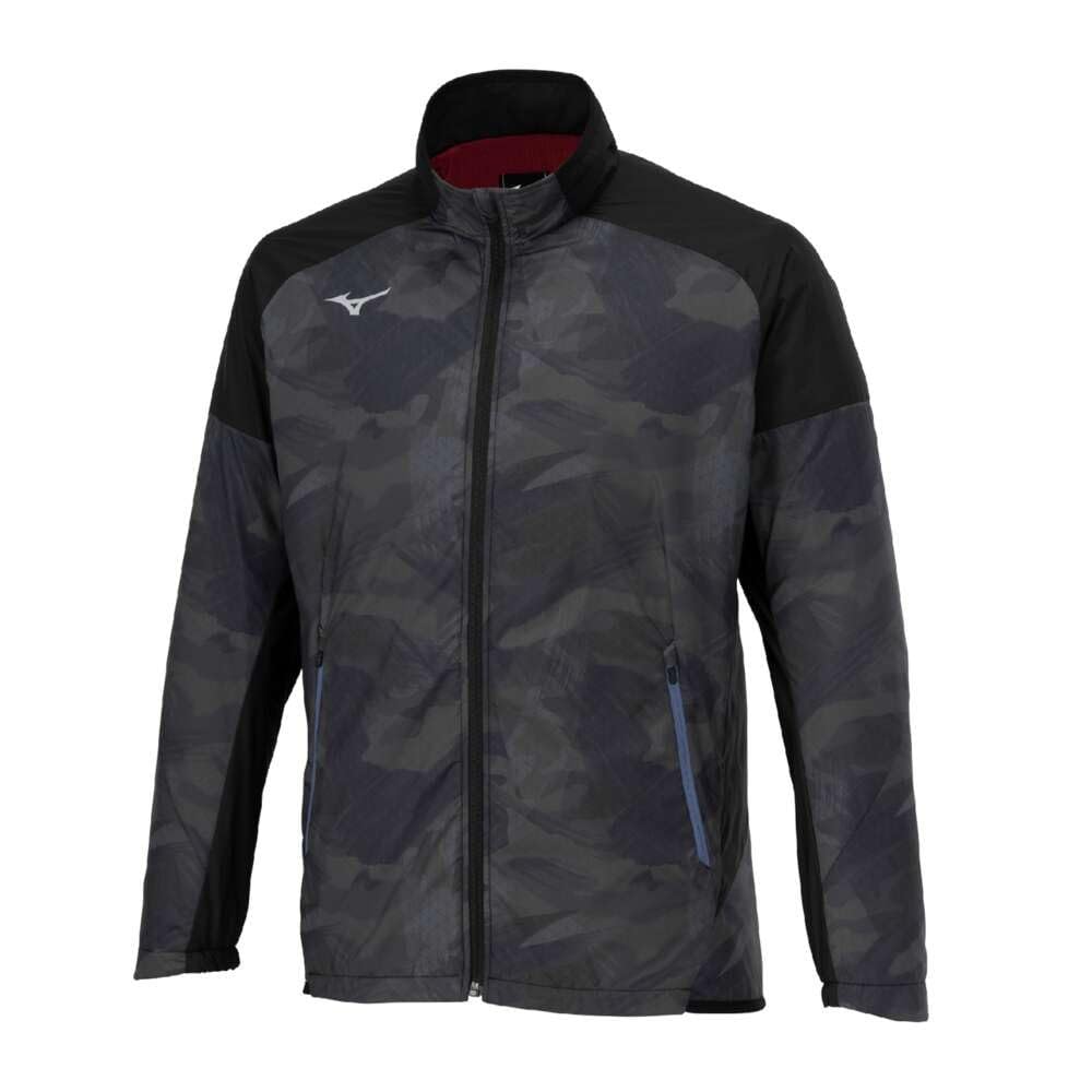 Mizuno Breath Thermo Warmer Training Black Jacket, Moisture-Wicking, Water-Repellent, Windproof, Brushed, Men's, 32MEB541,