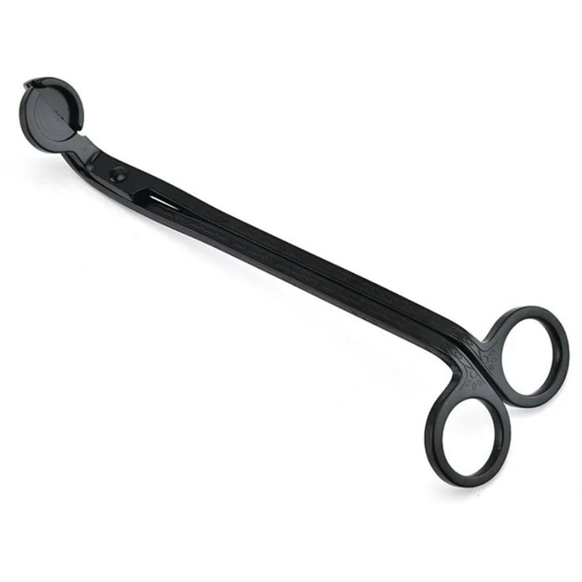 

18CM Stainless Steel Candle Wick Trimmer Oil Lamp Trim Scissor Cutter Snuffer Tool Hook Clipper Candle Wick Trimmer Bulk чёрный