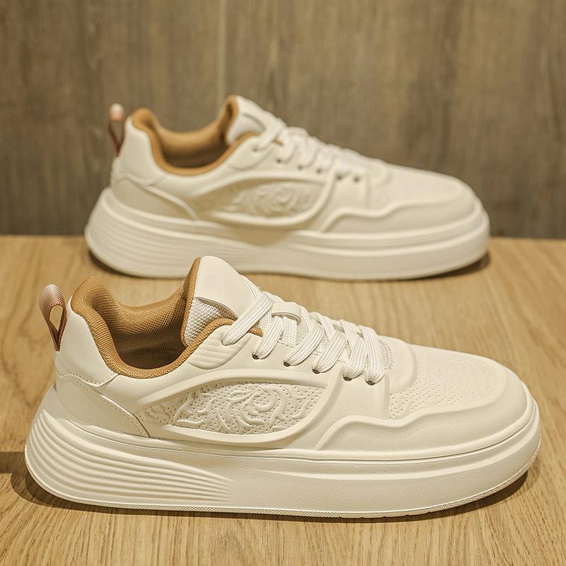 Men's Spring New Breathable Low Cut Thick Soled Trendy Versatile Board Shoes Men's Height Increasing Casual Fashion Trendy Shoes