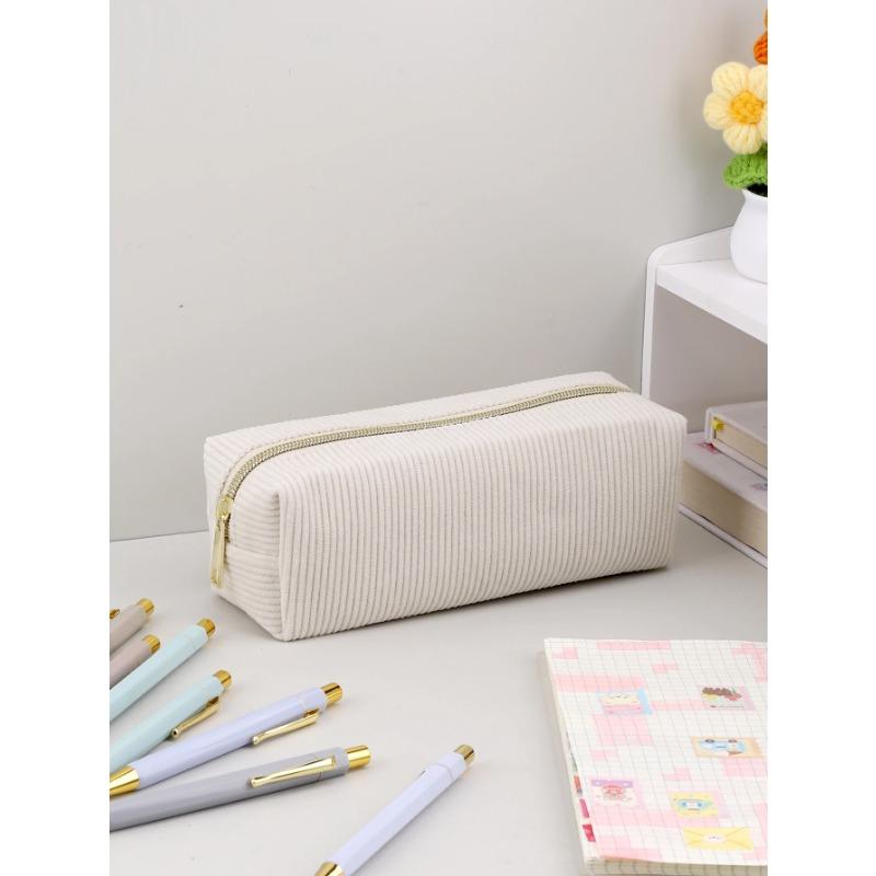 1pc Pencil Case Solid Color Pencil Case School Supplies Large Capacity Pencil Case Stationery Bag Pencil Case School Pencil Case