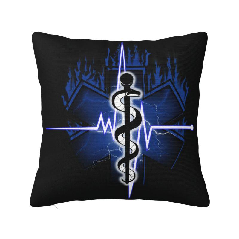 Emt Star Of Life Pillow Covers Sofa Paramedic Medical Luxury Cushion Cover Square Pillowcase 30x30cm 12x12in