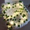 2M/10M Flower Green Leaf String Lights Artificial Ivy Vine Fairy Light Wedding Party Decoration Christmas Home Room Wall Plant