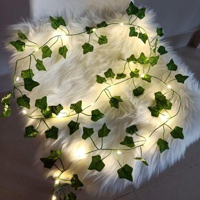 2M/10M Flower Green Leaf String Lights Artificial Ivy Vine Fairy Light Wedding Party Decoration Christmas Home Room Wall Plant