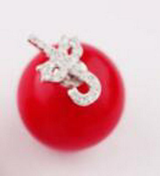 Christmas Reindeer Snowflake Red Pearl 925 Sterling Silver Stud Earrings