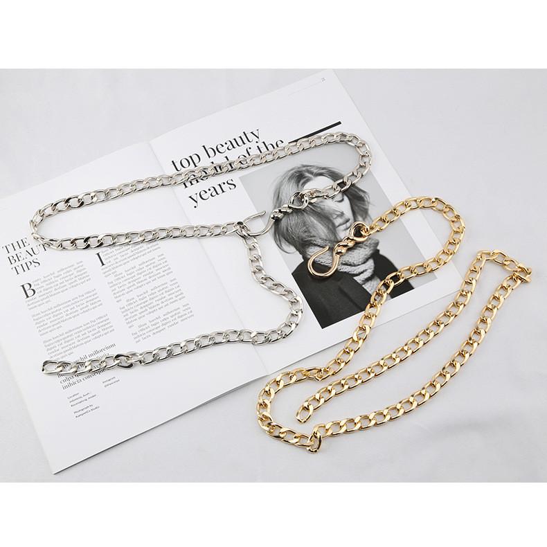 Women Hip Hop Metal Belt With Glitter Embellishments For Casual Outdoor Wear