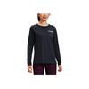 Under Armour FW22 Einfarbiges Logo-Print Rundhals Langarm-T-Shirt Damen Oberteile Schwarz 1374188-001