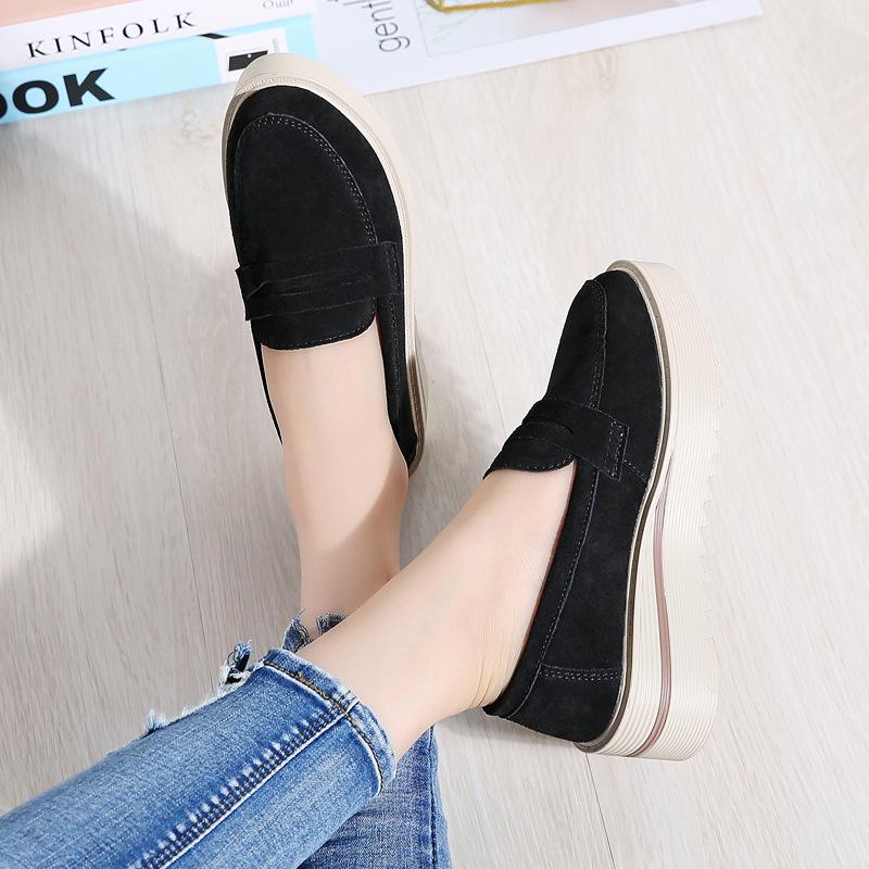 2024 Spring/Autumn Women's Korean Style Platform Loafers - Casual Slip-On Wedge Heel Shoes