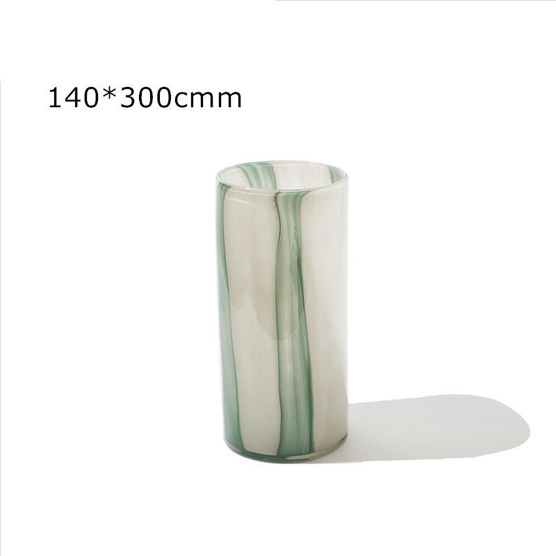 Luxury Striped Glass Vase for Living Room Tabletop Flower Arrangement Decor