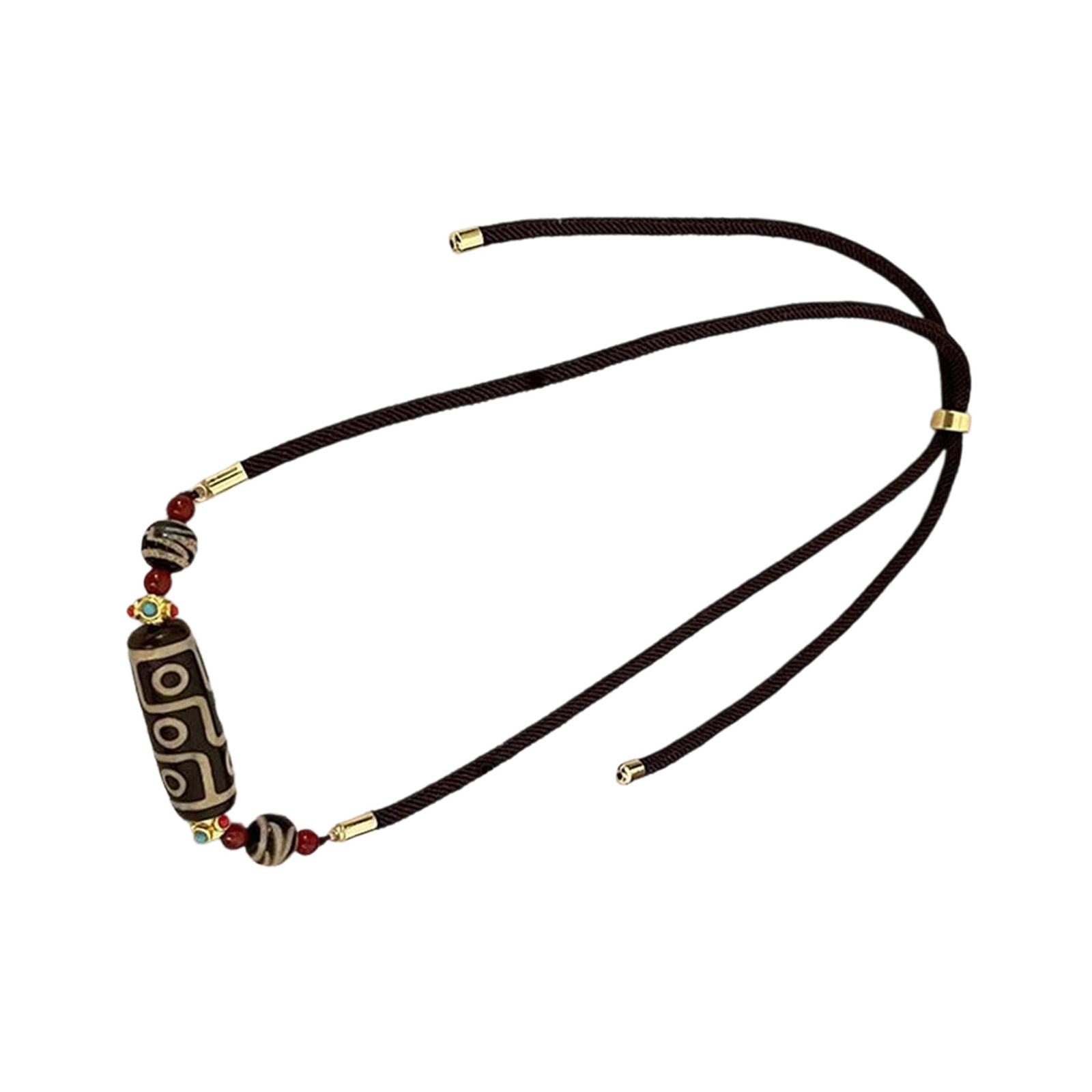 

Тибетское ожерелье из бусин Дзи с девятью глазами, ручная работа, агат, духовные украшения для внутреннего покоя, защиты и мудрости 1