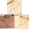 Starfish Multilayer Necklace Alloy Geometric Pendant For Women Summer Fashion