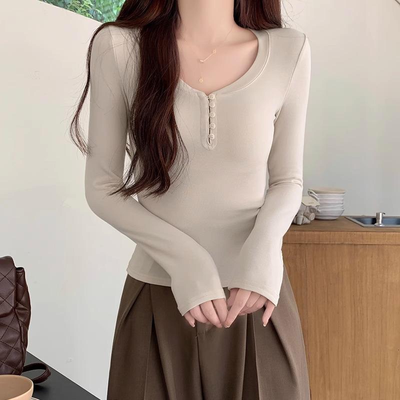 

Чистая страсть, горячая девчачья сексуальная футболка с U-образным вырезом на правом плече для женщин, осень-зима, новый топ с длинными рукавами и утягивающей талией, утягивающая рубашка XL