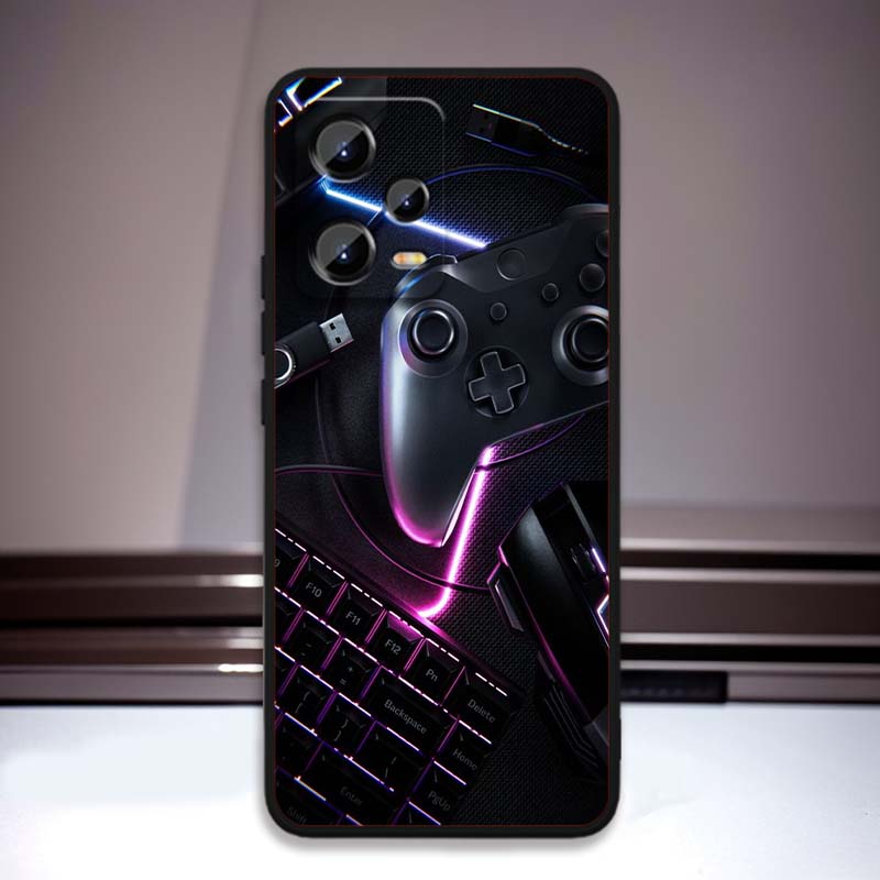 Creative Game Controller Phone Case For Xiaomi Redmi Note 15 14 13 12 12S 11E 11 11S Pro Plus 4G 5G Black Soft TPU