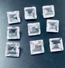 Natural Clear Quartz Square Cut Gemstone | Faceted Clear Quartz Loose Gemstone | Transparent Square Quartz for Jewelry Making