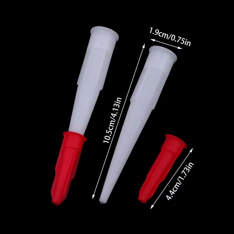 12Pcs Spare Silicone Nozzle Sealant Tool Kit Re-Sealable Mastic Spare Nozzles Screw Cover For Caulking Pipes