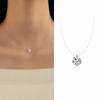 Transparent Fishline Diamond Pendant for Women, Invisible Necklace with Large Drop-shaped Zircon, Clasp Chain for Collarbone, Mermaid Tear Necklace