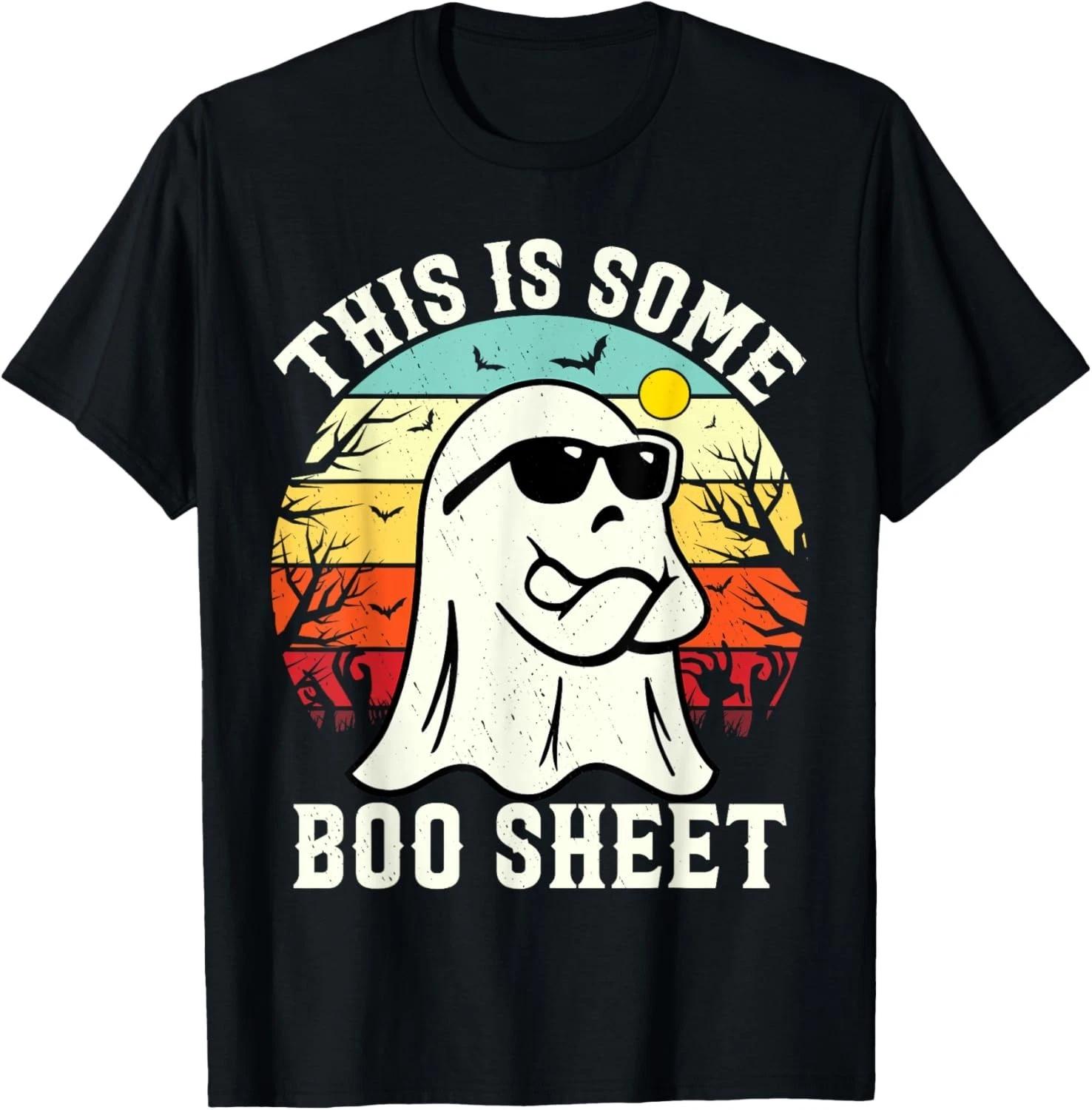 This Is Some Boo Sheet Ghost Retro Halloween Funny Halloween T- Shirt XL