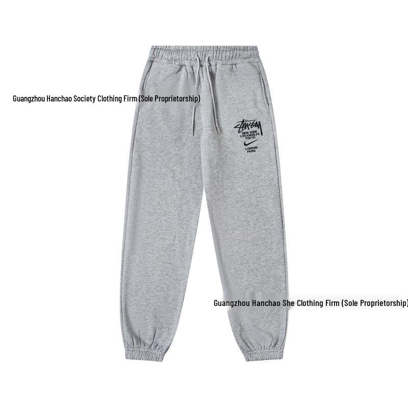 Unisex Trendy Loose Autumn/Winter Fleece Hoodie and Pants Set