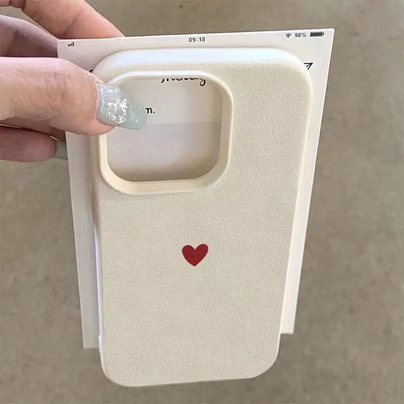 Semplice Custodia Rossa a Forma di Cuore d'Amore in Morbido TPU per iPhone 17 Air 16 14 13 12 11 Pro Max 7 8 Plus Cover per iPhone 16E 15 Pro Custodie