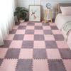 Nordic Style Patchwork Floor Mats for Girls' Room, Large Plush Bedroom and Living Room Carpet