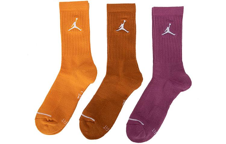 Мужские носки Jordan Crew 3 пары Фиолетовые/Коричневые/Оранжевые SX5545-500 XL