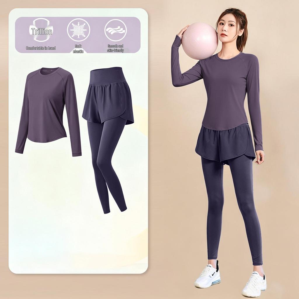 Women's High-End Short-Sleeve Sport T-Shirt & Fitness Set - Breathable, Quick-Drying Yoga and Running Wear