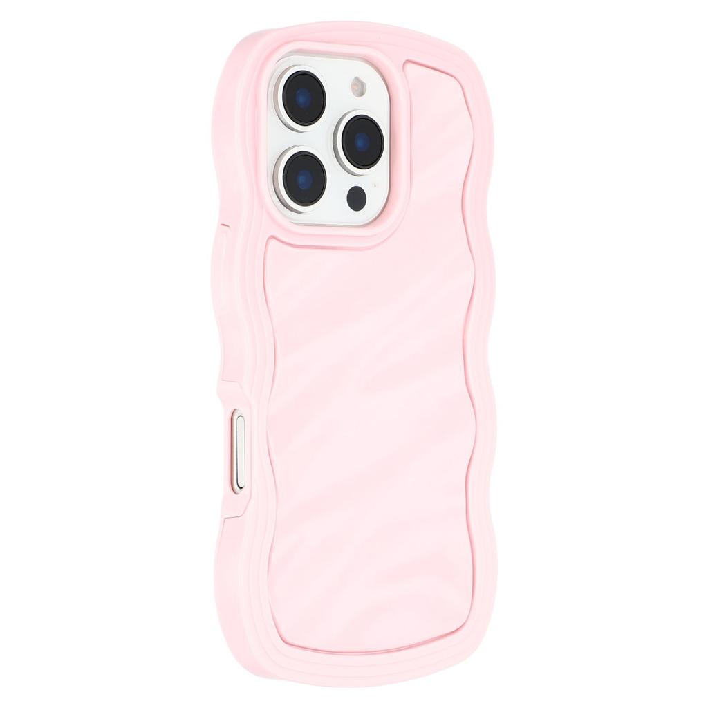 For iPhone 16 Pro Max Case Wavy Edge Shockproof TPU+PC Phone Cover