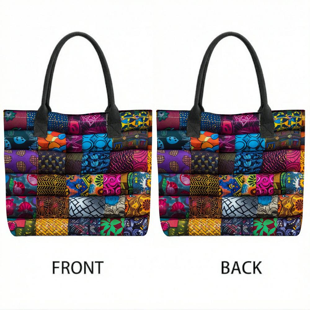 Bohemian Patchwork Tote Bag Fashion Large Capacity Casual Shoulder Purse for Daily Use