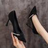 Internet celebrity Korean version of heightening women's high heels 2025 spring French girl thin heel casual versatile pointed shoes