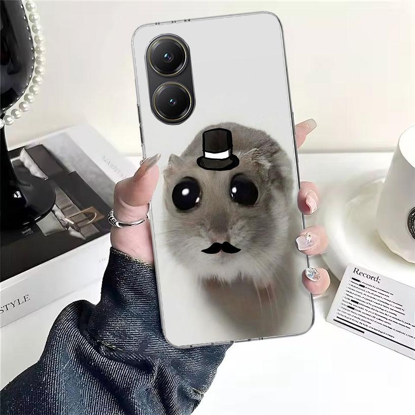 Funny Sad Hamster Meme Soft Phone Case For Xiaomi Redmi 15C 15 13C 13 Poco X5 X6 X7 F7 Ultra M7 12C 12 10 10C 9C 9A 9T 9 Fundas