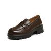 Tianmei Yi 2025 Autumn New Leather Shoes Women's Music Fu Shoes KE069CM5