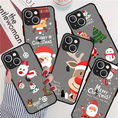 Christmas Doll Deer Matte Case For Apple iPhone 14 11 13 7 12 Pro 7 XR XS Max 8 6s SE 2022 Soft Phone Cover